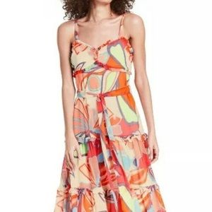 Target x ALEXIS Mixed Floral Sleeveless Tiered Ruffle Dress Size XXS